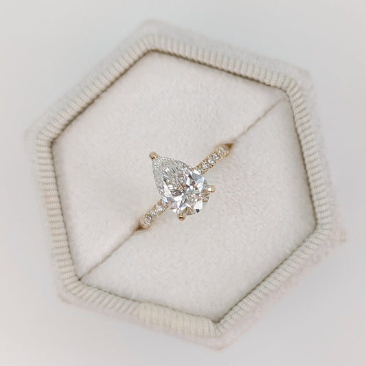 Pear Pave Lab Grown Diamond Engagement Ring