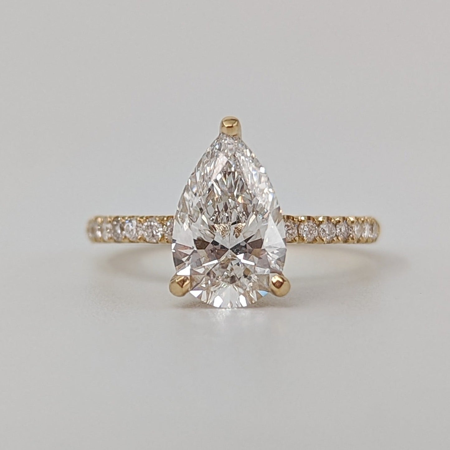 Pear Pave Lab Grown Diamond Engagement Ring