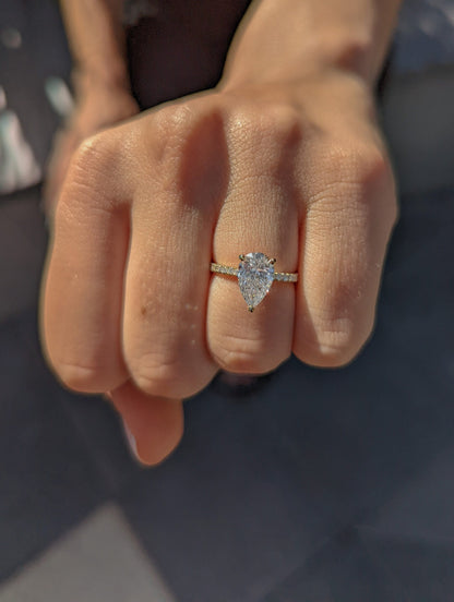 Pear Pave Lab Grown Diamond Engagement Ring