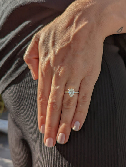Pear Pave Lab Grown Diamond Engagement Ring