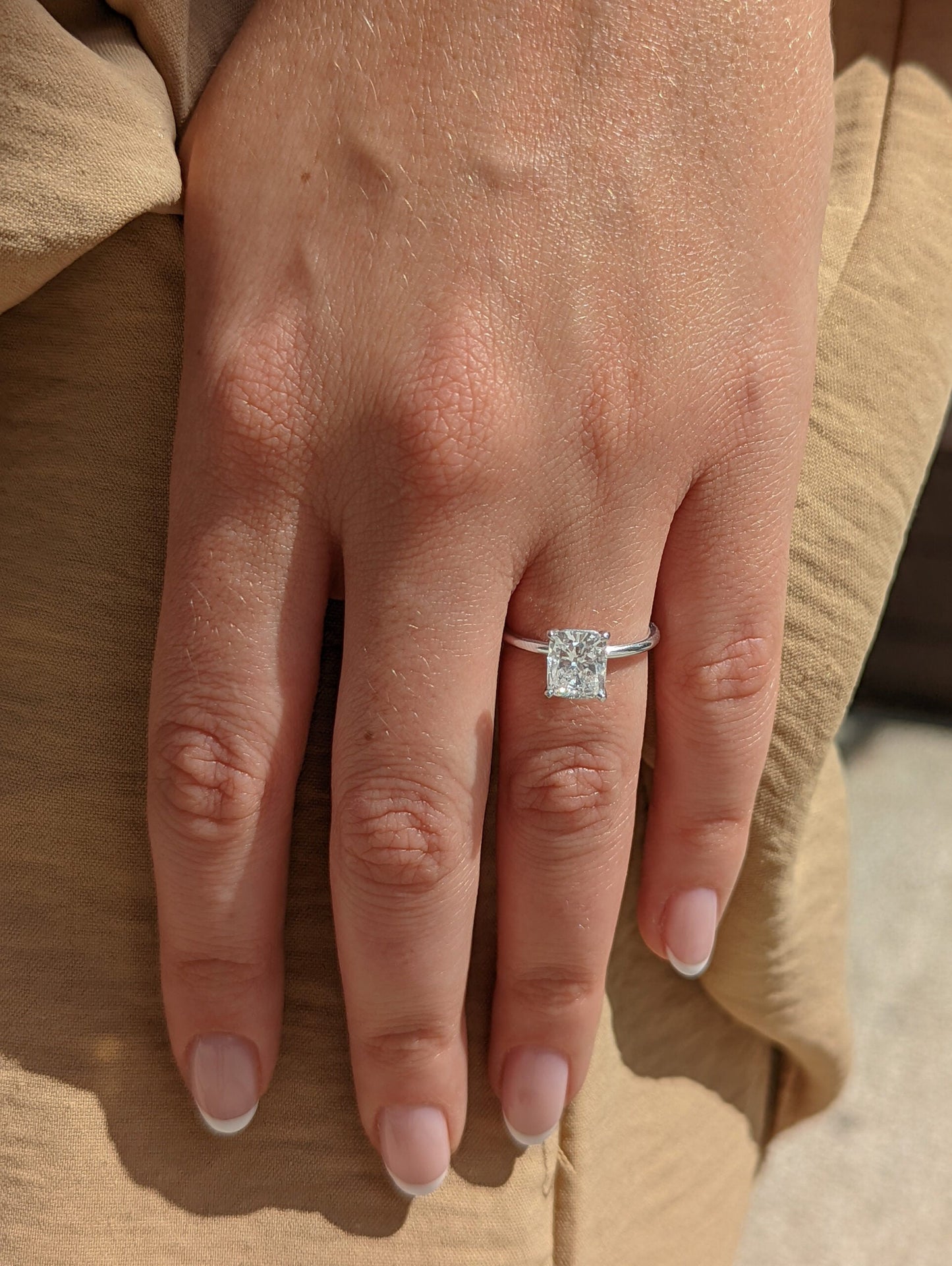 Cushion Solitaire Lab Grown Diamond Engagement Ring