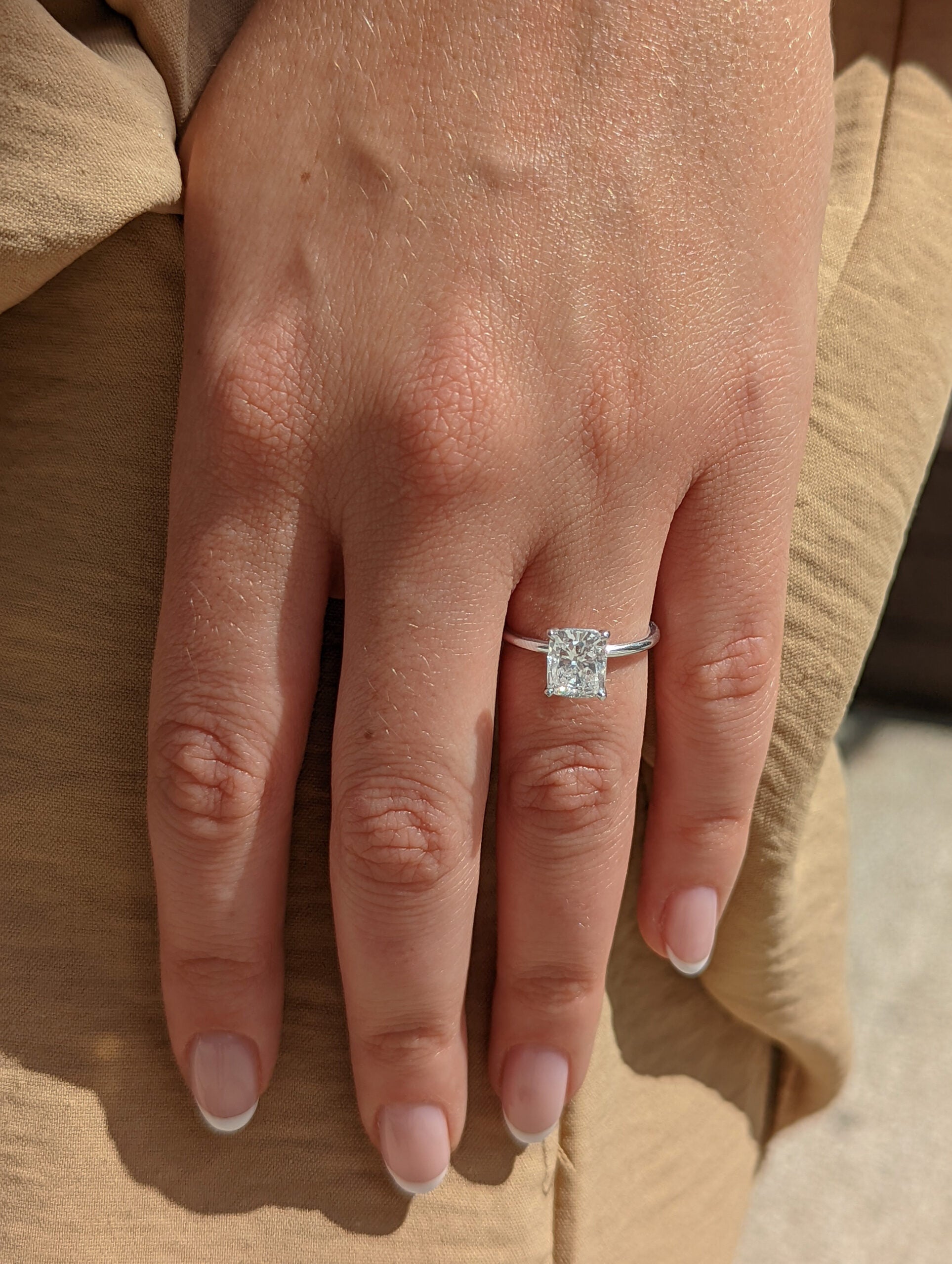 Cushion Solitaire Lab Grown Diamond Engagement Ring