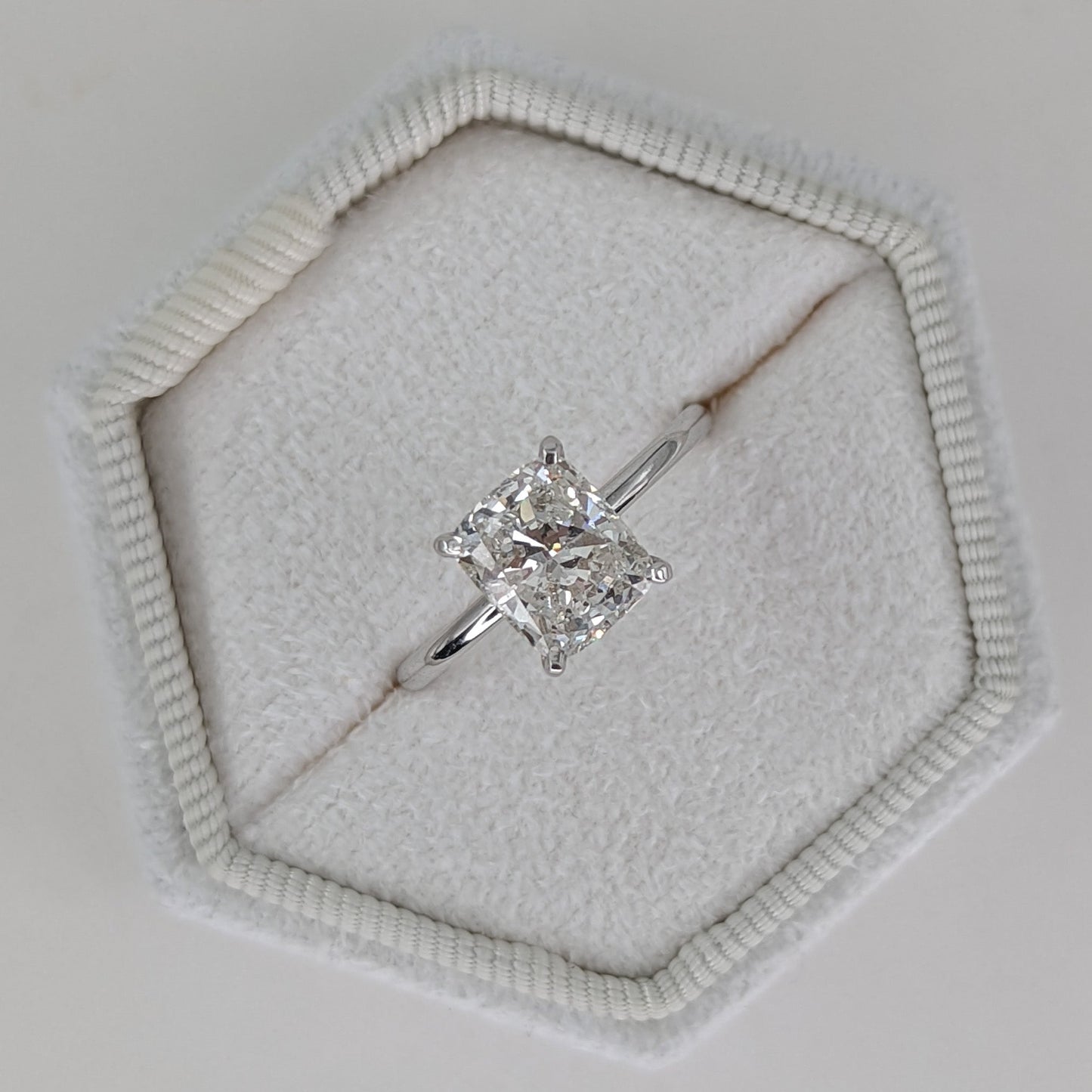 Cushion Solitaire Lab Grown Diamond Engagement Ring