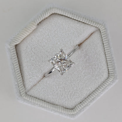 Cushion Solitaire Lab Grown Diamond Engagement Ring