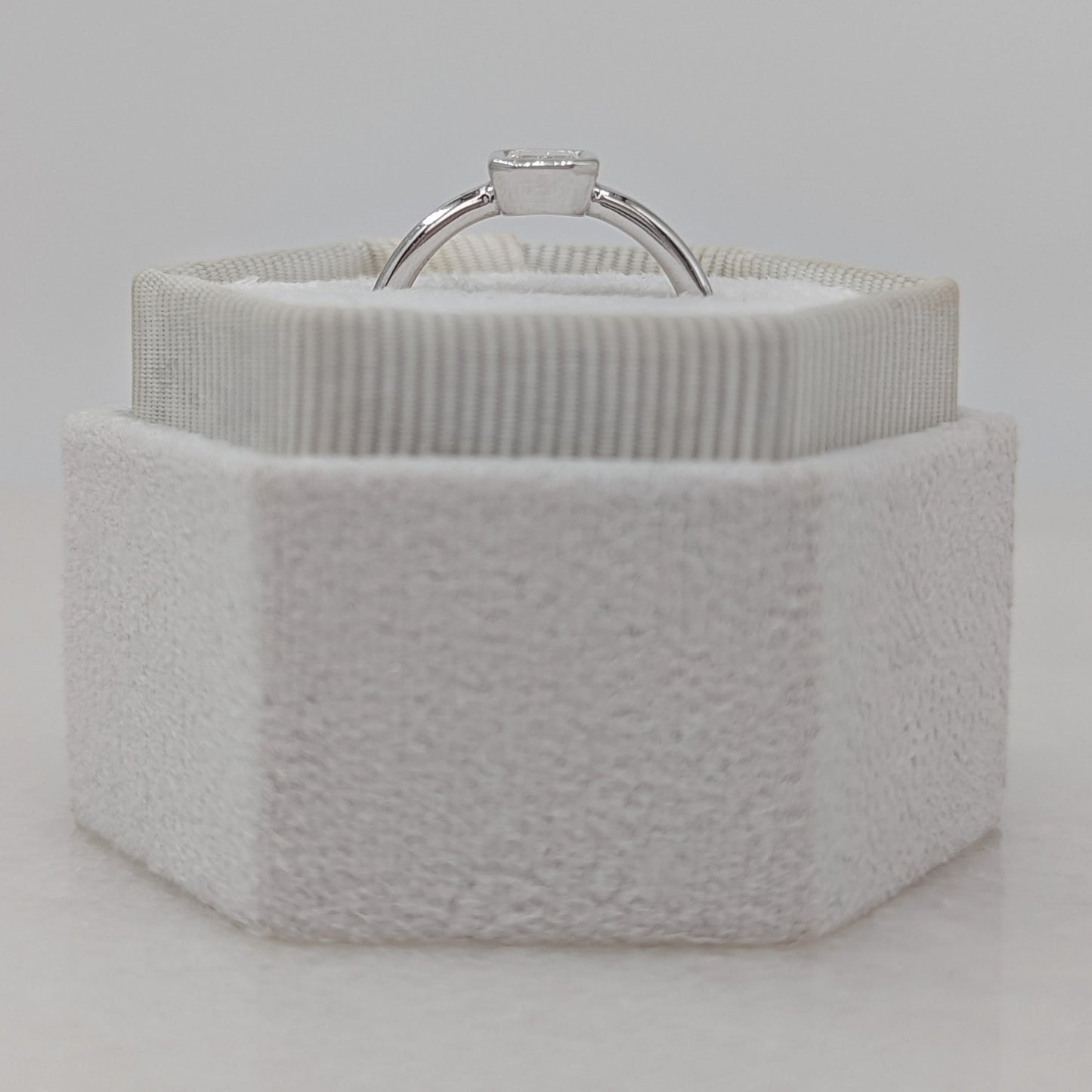 Emerald Bezel Solitaire Lab Grown Diamond Engagement Ring