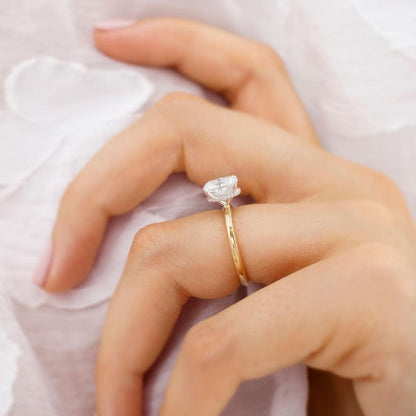 Elongated Cushion Hidden Halo Lab Grown Diamond Engagement Ring