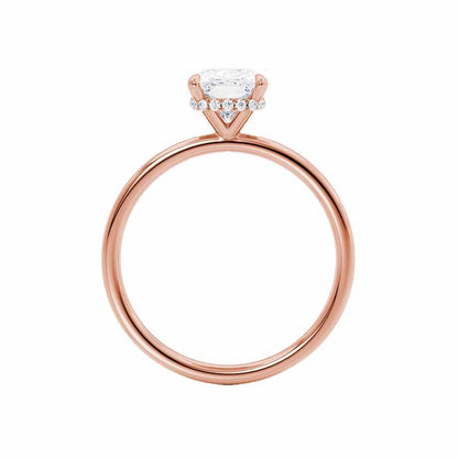 Elongated Cushion Hidden Halo Lab Grown Diamond Engagement Ring