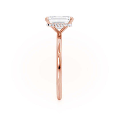 2.52 CT Emerald Shaped Moissanite Hidden Halo Style Engagement Ring 4