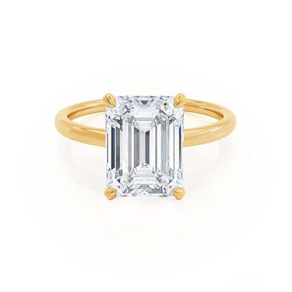 1.75 CT Emerald Shaped Moissanite Hidden Halo Style Engagement Ring 1