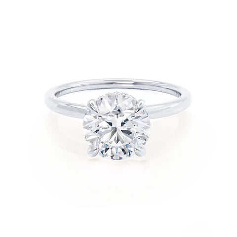 1.0 CT Round Shaped Moissanite Hidden Halo Style Engagement Ring 1