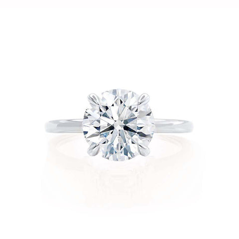 1.0 CT Round Shaped Moissanite Hidden Halo Style Engagement Ring 3