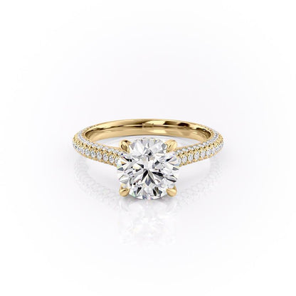 1.60 CT Round Cut Hidden Halo Triple Pave Moissanite Engagement Ring 11