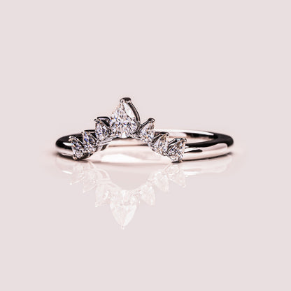0.34 TCW Pear Curved Lab Grown Diamond Wedding Band