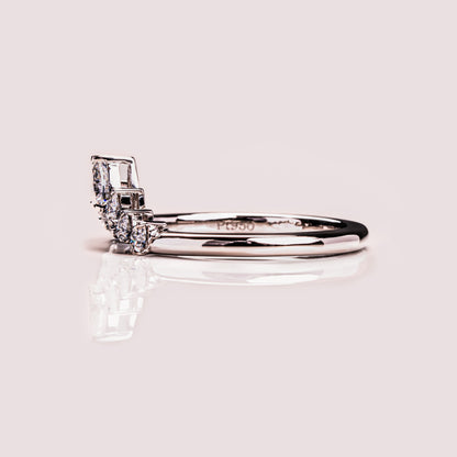 0.34 TCW Pear Curved Lab Grown Diamond Wedding Band