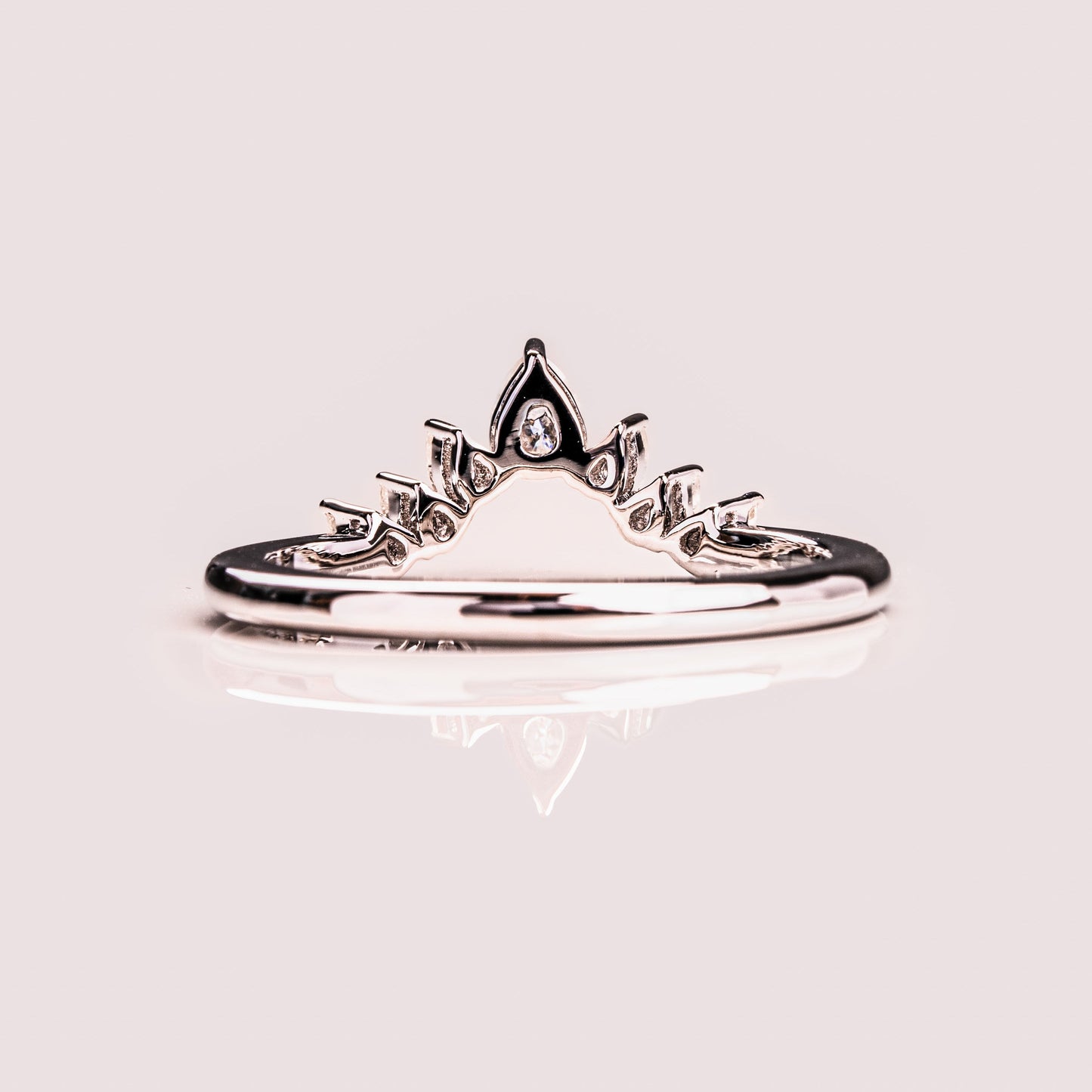 0.34 TCW Pear Curved Lab Grown Diamond Wedding Band