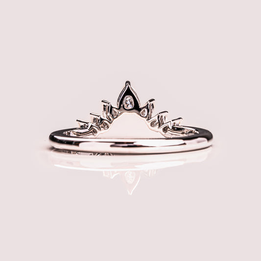 0.34 TCW Pear Curved Lab Grown Diamond Wedding Band