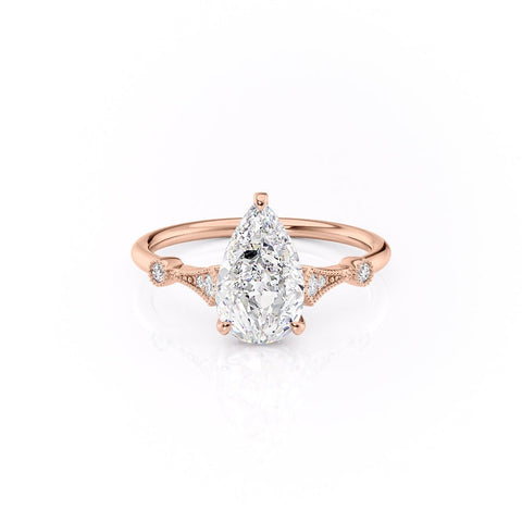 2.0 CT Pear Cut Solitaire Moissanite Engagement Ring. 7