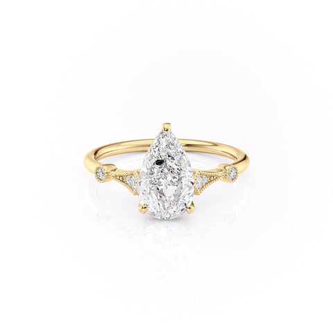 2.0 CT Pear Cut Solitaire Moissanite Engagement Ring. 6