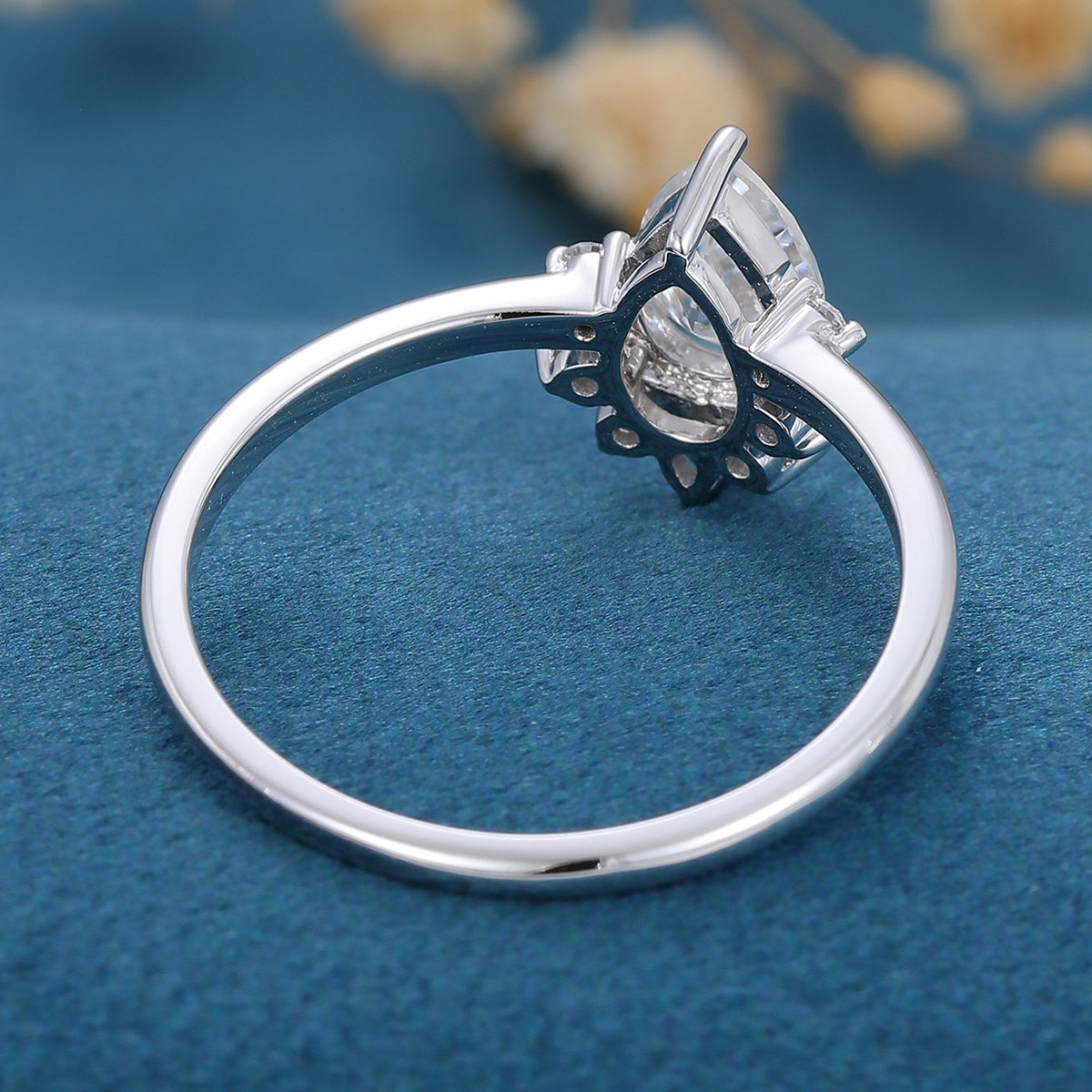Pear Cluster Lab Grown Diamond Engagement Ring