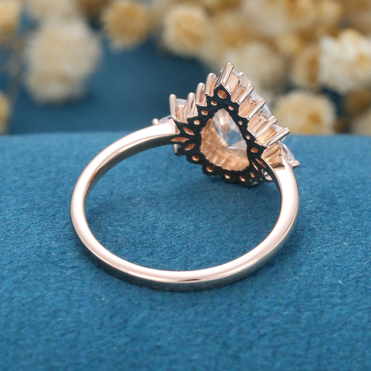 Pear Cluster Lab Grown Diamond Engagement Ring