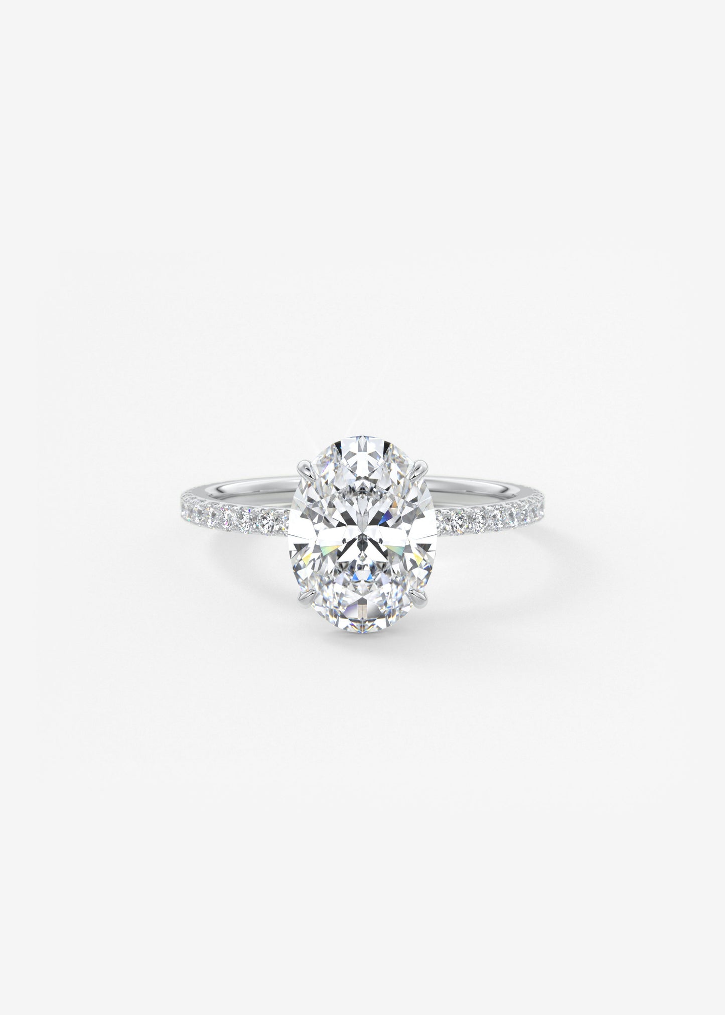 Oval Pave Lab Grown Diamond Engagement Ring