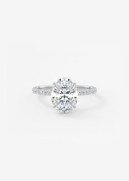 Oval Pave Lab Grown Diamond Engagement Ring