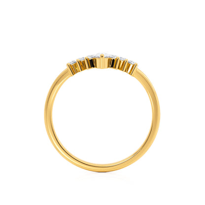 0.28 TCW Round & Pear Shaped Moissanite Curved Style Wedding Band 4