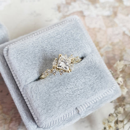 Princess Cluster Lab Grown Diamond Engagement Ring