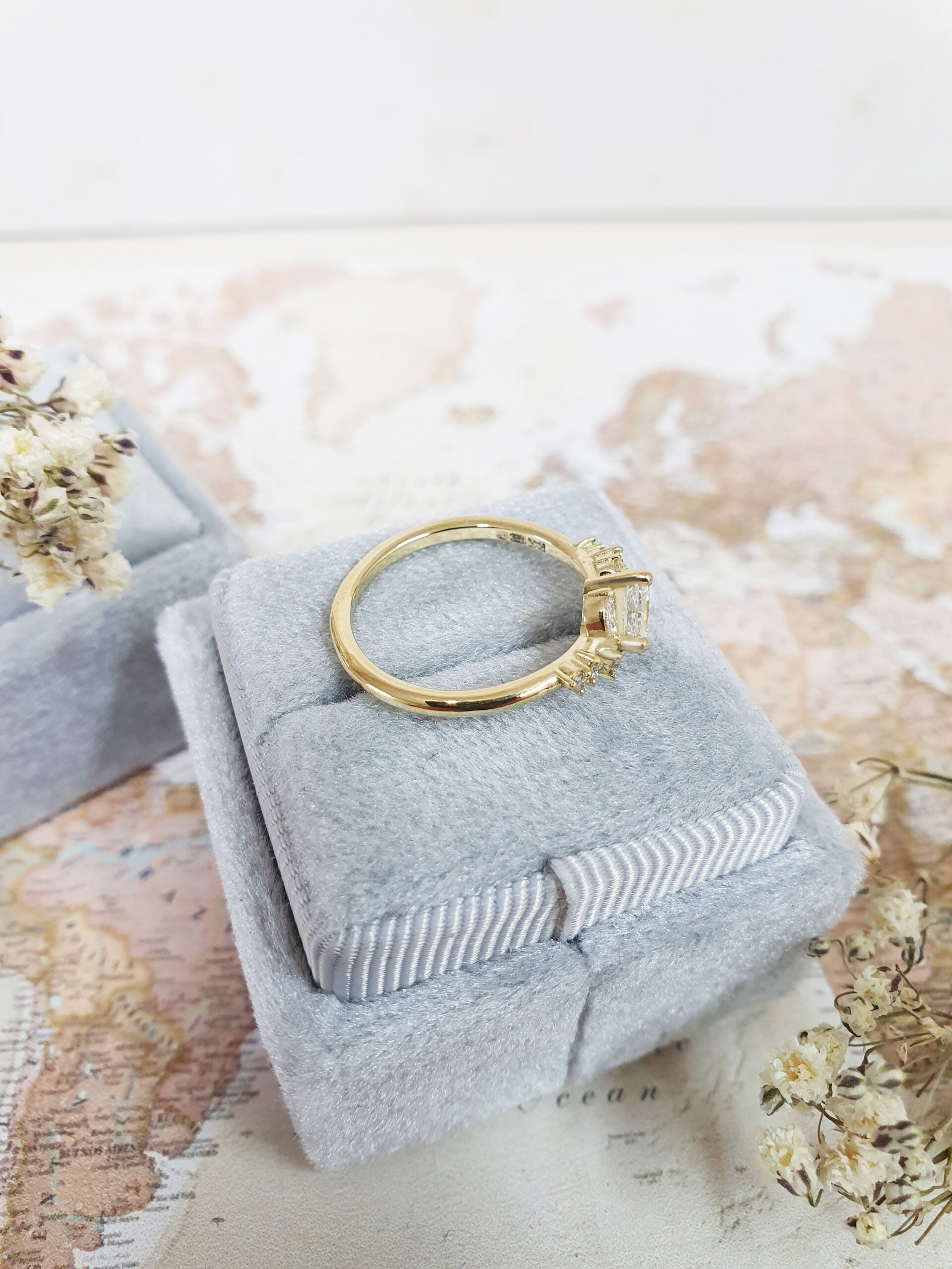 Princess Cluster Lab Grown Diamond Engagement Ring