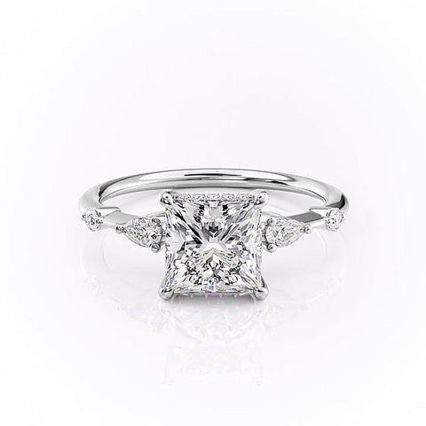 2.08 CT Princess Cut Solitaire Dainty Style Moissanite Engagement Ring 10