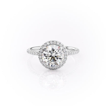 1.90 CT Round Cut Halo Pave Setting Moissanite Engagement Ring 10