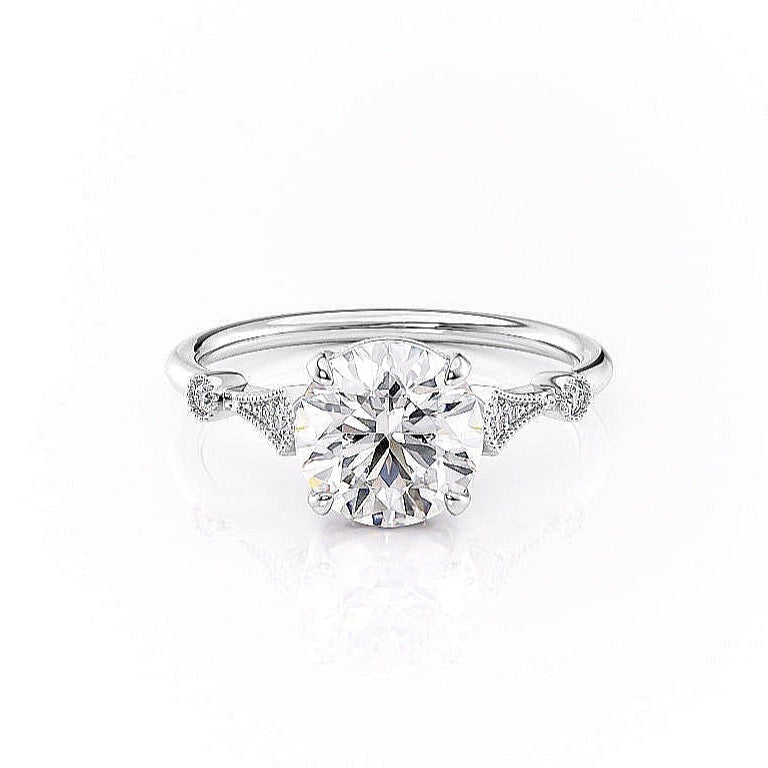 1.35 CT Round Cut Solitaire Moissanite Engagement Ring 9