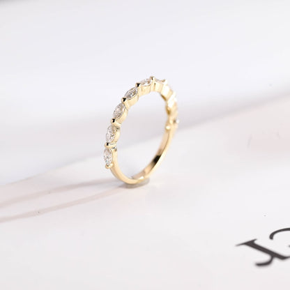0.2 TCW Marquise Half Eternity Lab Grown Diamond Wedding Band