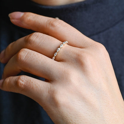0.2 TCW Marquise Half Eternity Lab Grown Diamond Wedding Band