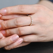 0.2 TCW Marquise Half Eternity Lab Grown Diamond Wedding Band