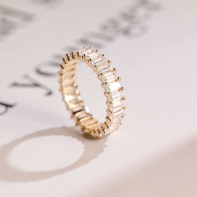 0.5 TCW Emerald Full Eternity Lab Grown Diamond Wedding Band