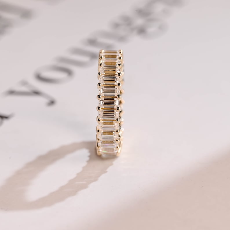 0.5 TCW Emerald Full Eternity Lab Grown Diamond Wedding Band