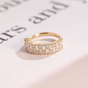 0.5 TCW Round & Baguette Cluster Lab Grown Diamond Wedding Band