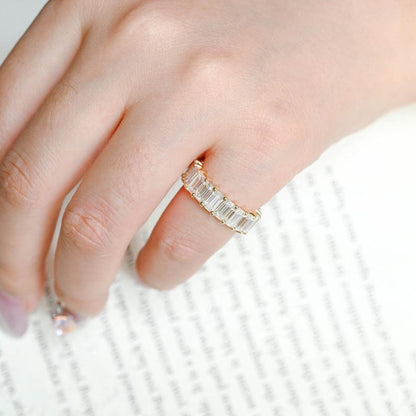 0.5 TCW Emerald Full Eternity Lab Grown Diamond Wedding Band