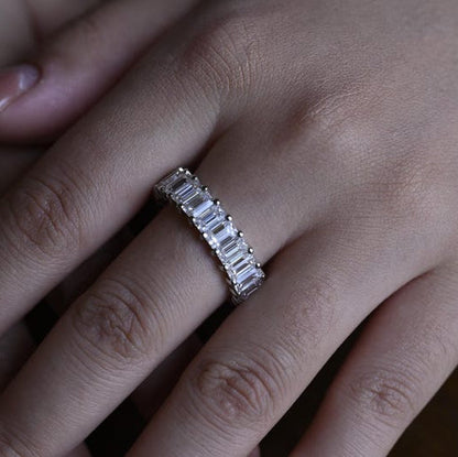 0.5 TCW Emerald Full Eternity Lab Grown Diamond Wedding Band