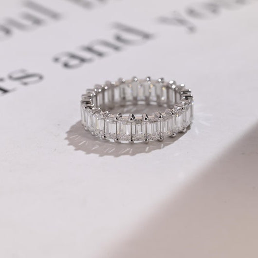 0.5 TCW Emerald Full Eternity Lab Grown Diamond Wedding Band