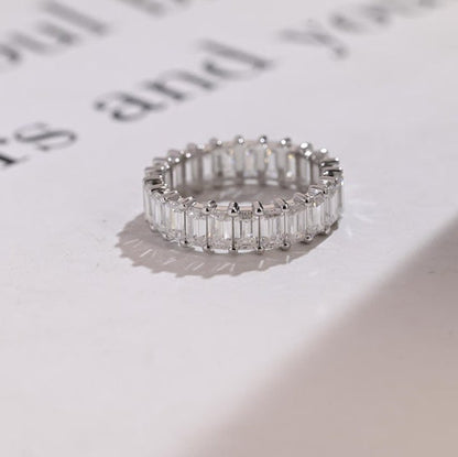 0.5 TCW Emerald Full Eternity Lab Grown Diamond Wedding Band