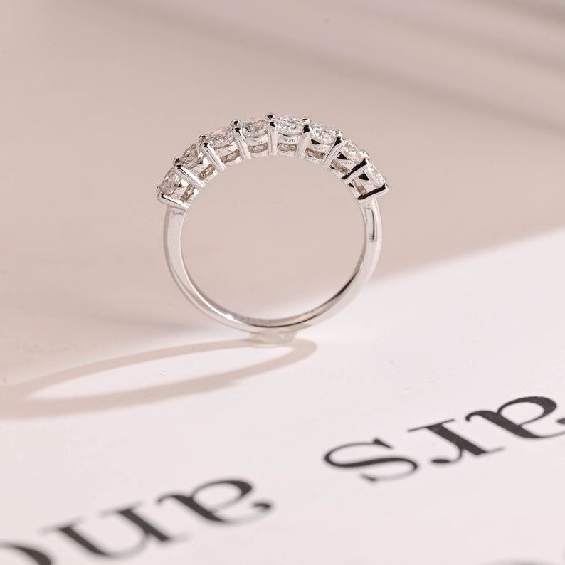 0.2 TCW Round Half Eternity Lab Grown Diamond Wedding Band