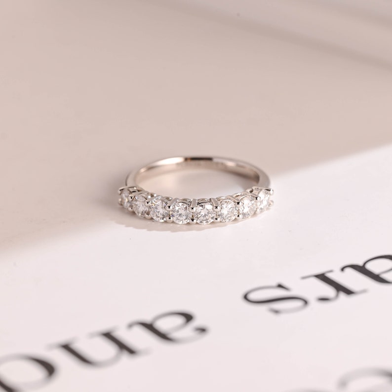 0.2 TCW Round Half Eternity Lab Grown Diamond Wedding Band