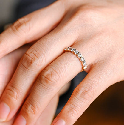 0.2 TCW Round Half Eternity Lab Grown Diamond Wedding Band
