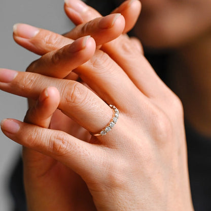 0.2 TCW Round Half Eternity Lab Grown Diamond Wedding Band