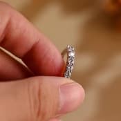 0.2 TCW Round Half Eternity Lab Grown Diamond Wedding Band