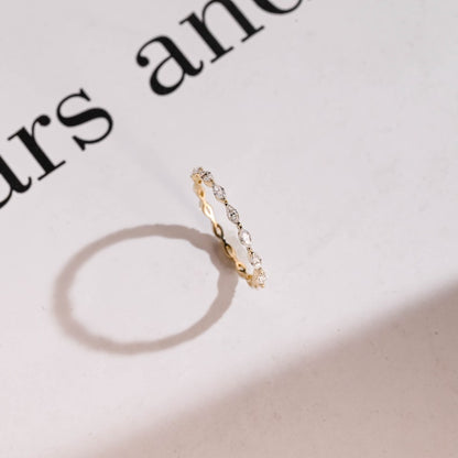 0.3 TCW Marquise Full Eternity Lab Grown Diamond Wedding Band