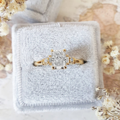 Radiant Cluster Lab Grown Diamond Engagement Ring