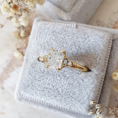 Radiant Cluster Lab Grown Diamond Engagement Ring